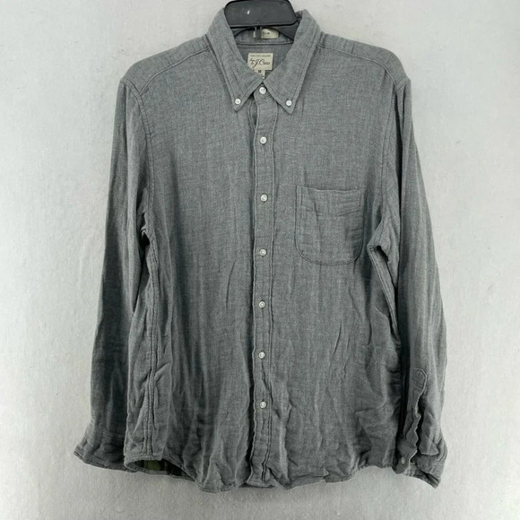 J.Crew Button-Down Shirt Men's M Gray Slim Fit Collared Chest Pocket Re-Imagined - Picture 1 of 13